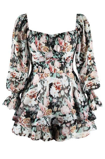 Flora Shirred Sleeves Romper