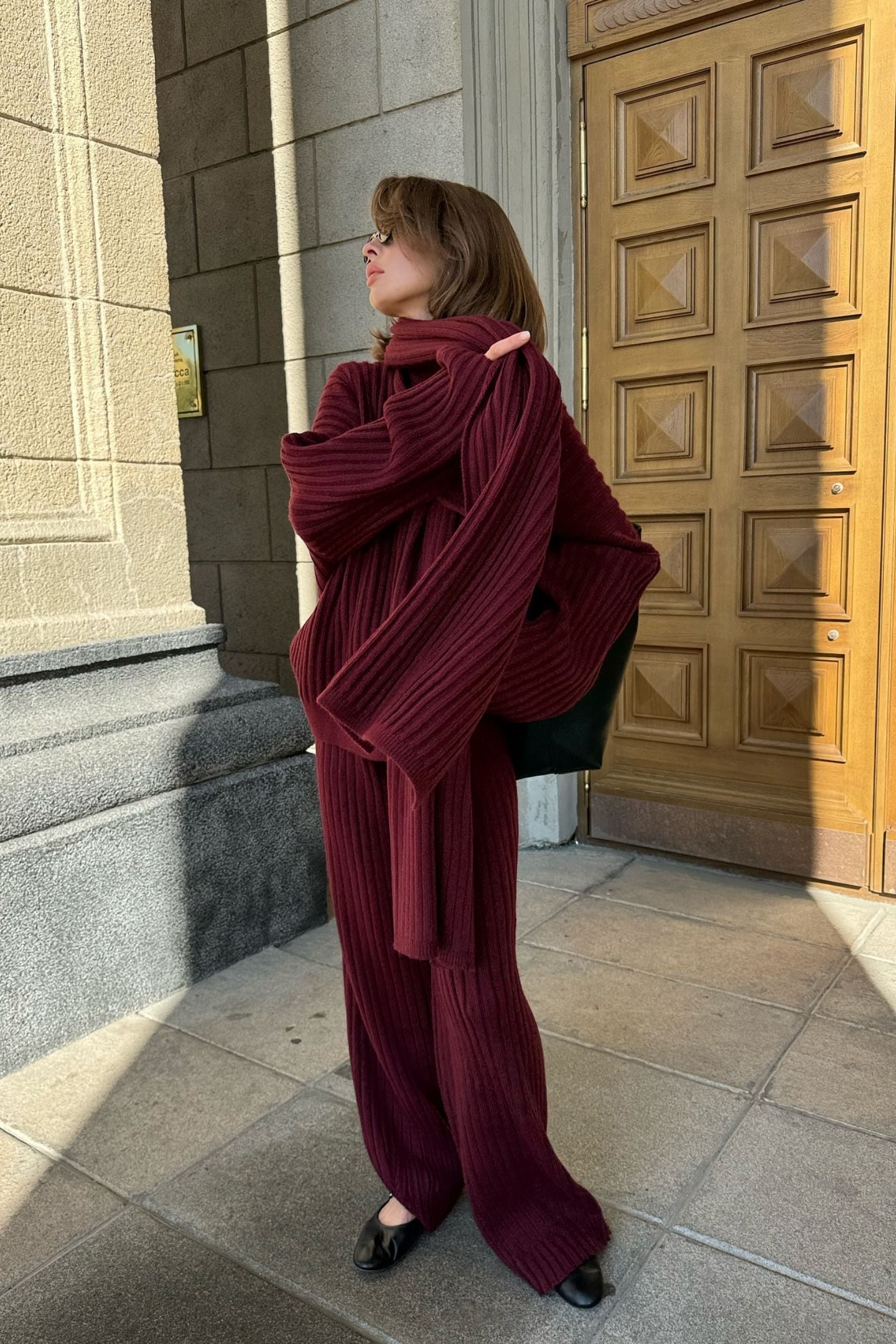 Una Three-piece Rib Knitwear Set