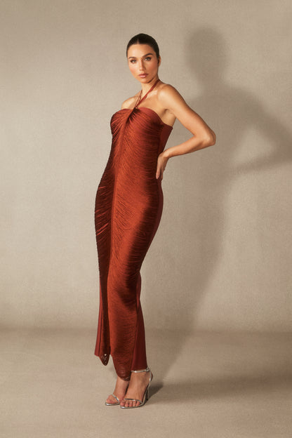 Elaina Halterneck Tassel Maxi Dress