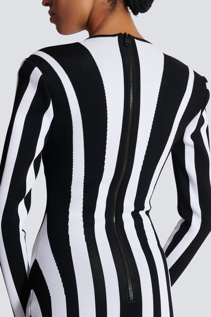 Doris Sweetheart Striped Knit Mini Dress