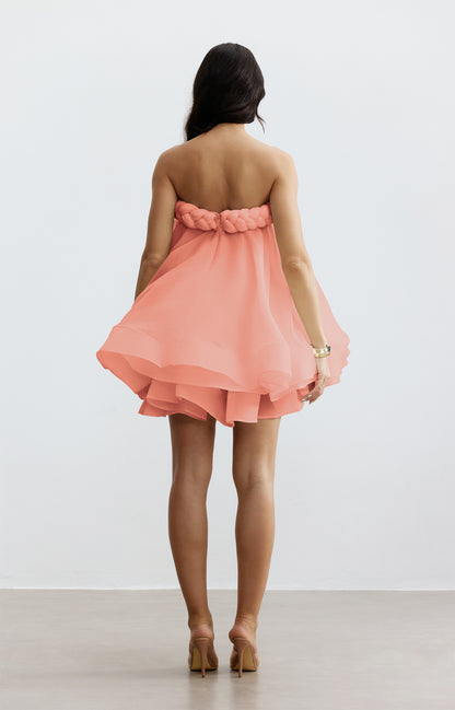 Naomi Twisted Neckline Layered Mini Dress