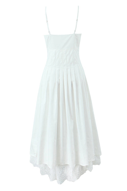 Tasha Lace Trim Spaghetti Strap Midi Dress