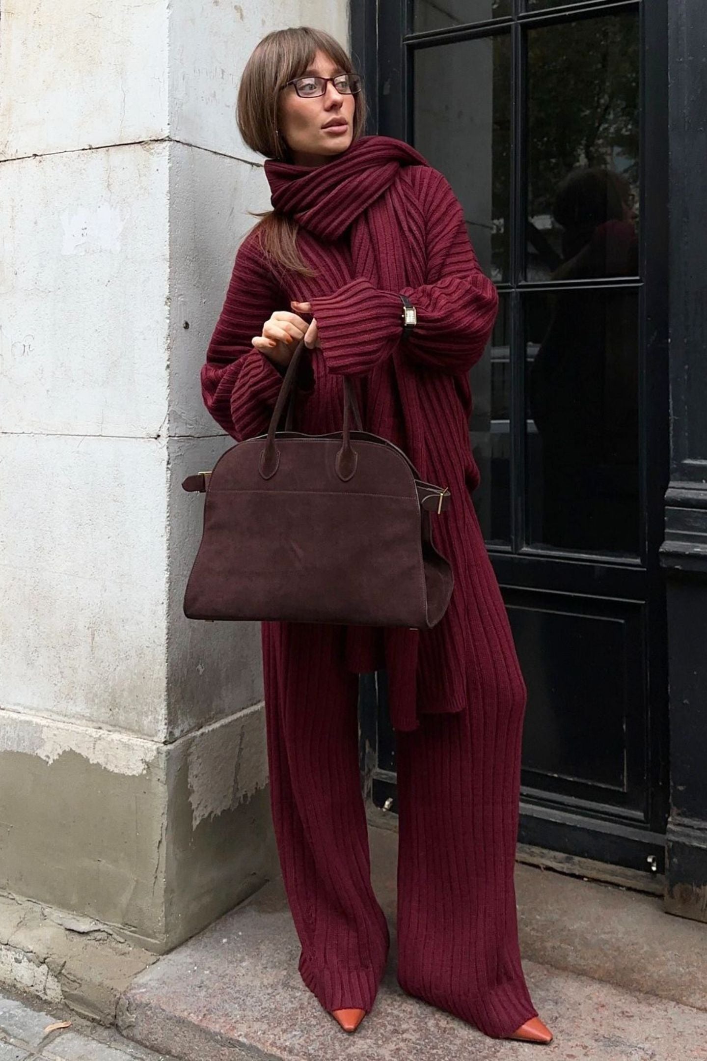 Una Three-piece Rib Knitwear Set