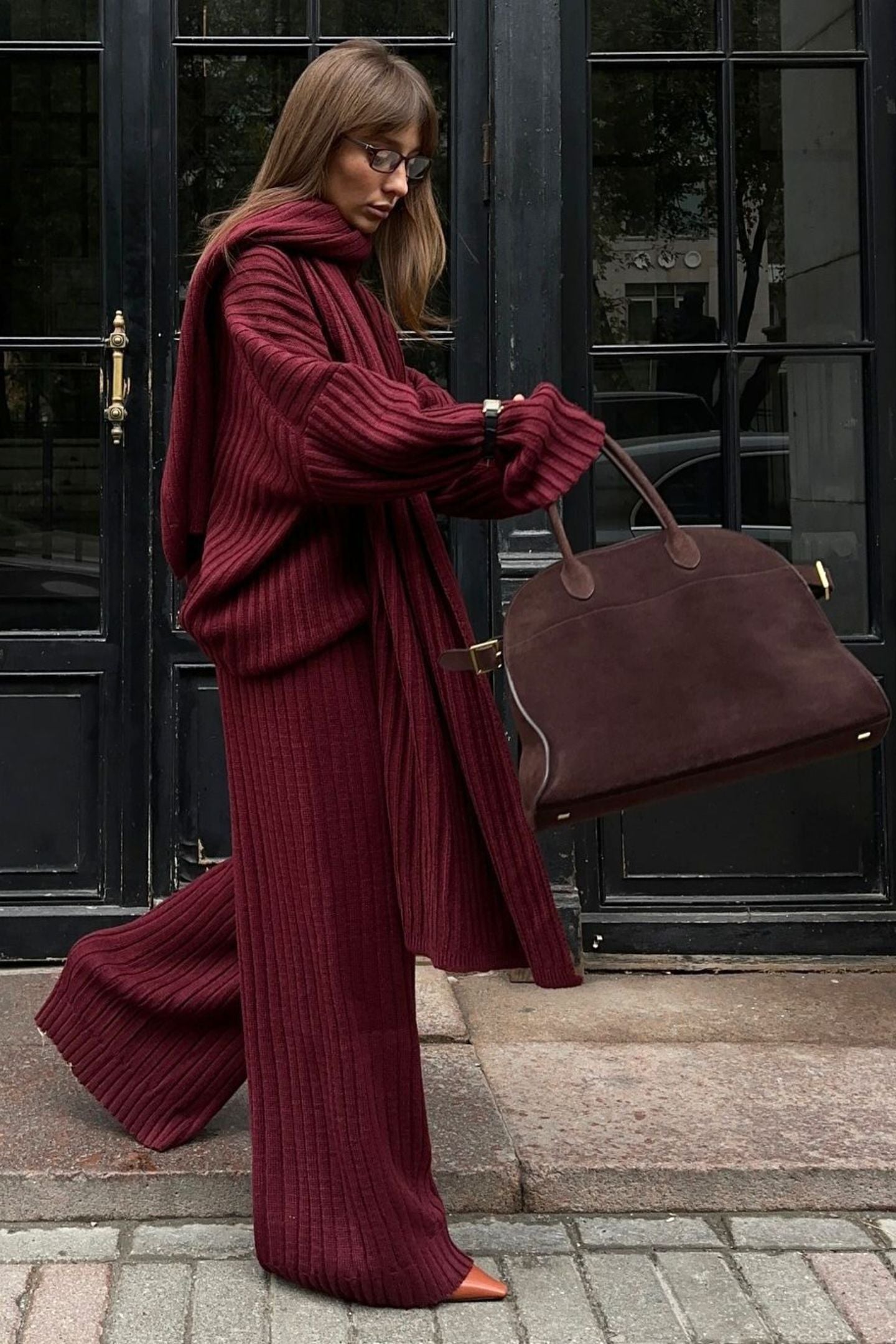 Una Three-piece Rib Knitwear Set