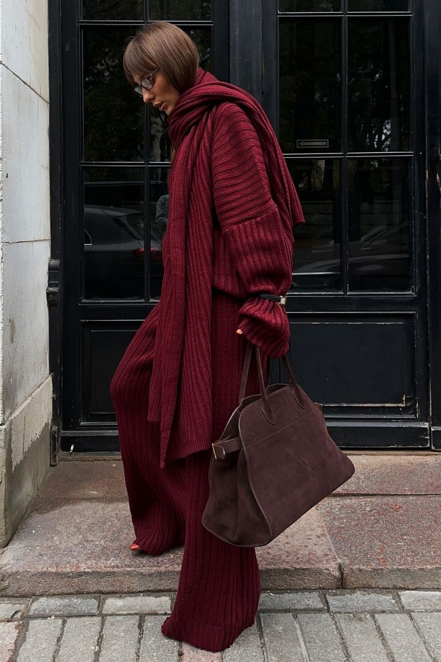 Una Three-piece Rib Knitwear Set