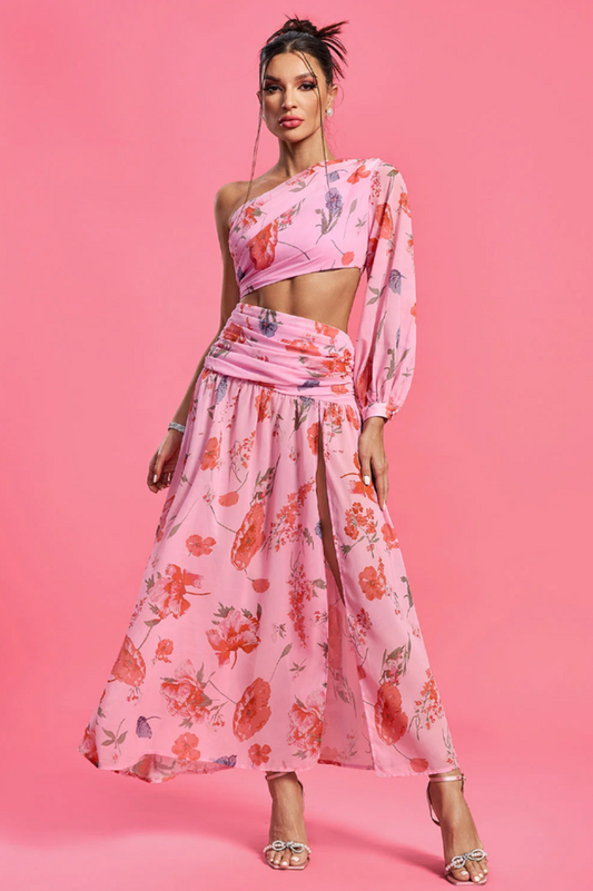 Emily Printed One Shoulder Dress