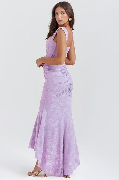 Cesca Retro Cream White Floral Maxi Dress