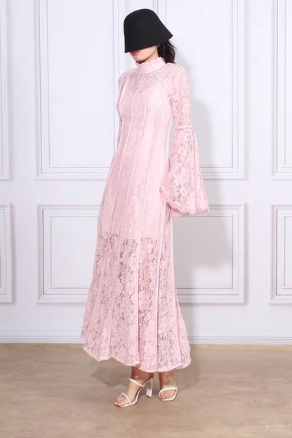 Milena Lace Ruffled Long Dress
