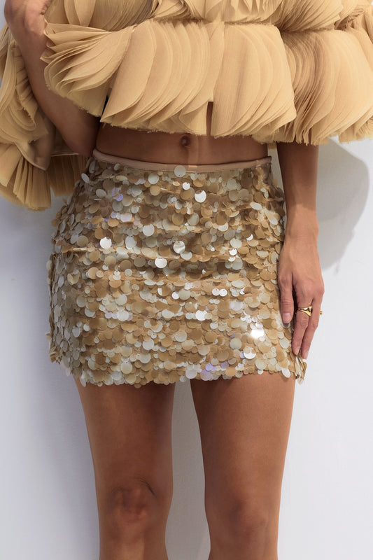Vania A-line Sequin Mini Skirt