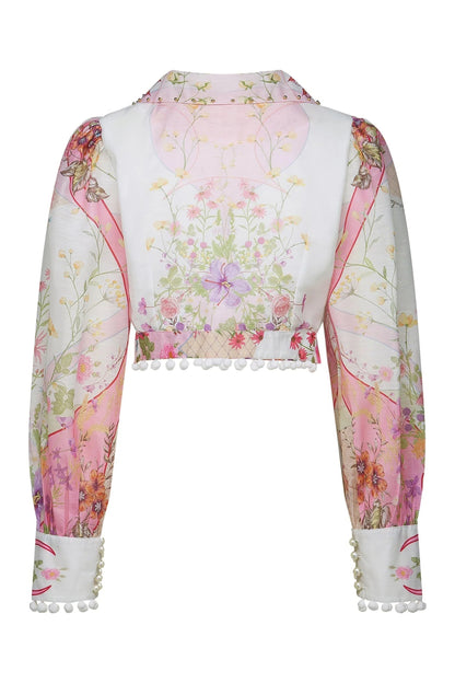Regina Floral Print Crop Top & Pleated Skirt Set