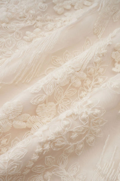 Madeline V-Neck Lace Embroidered Midi Dress